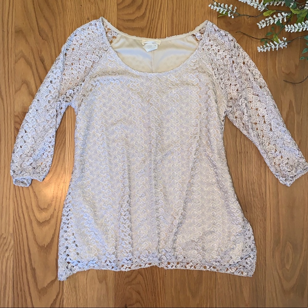 3/4 length sleeve lace blouse